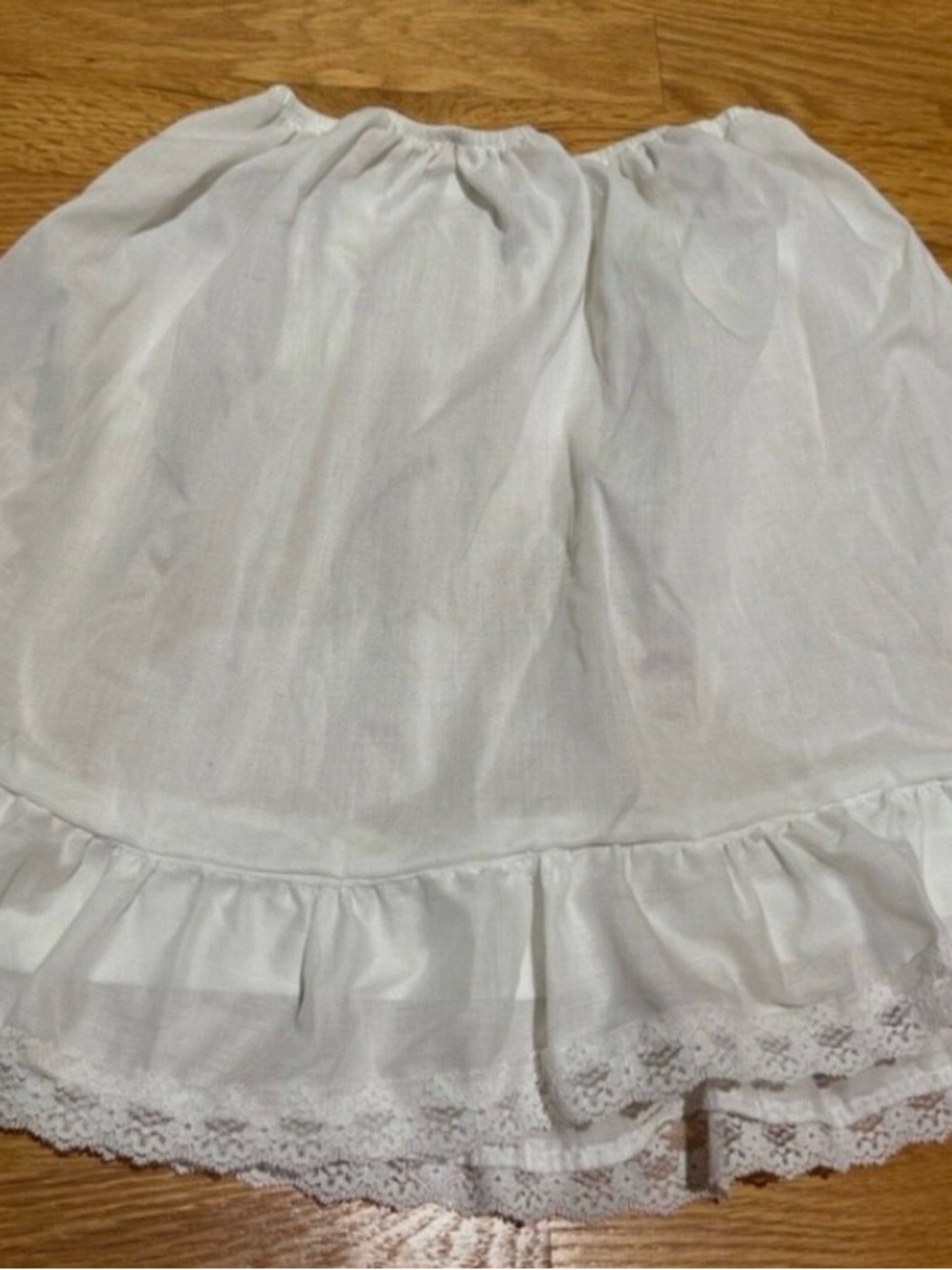 Vintage Youngland White Cotton Ruffle Slip skirt size 10